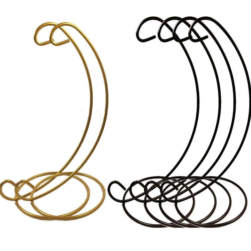 Gold and Black Metal Display Stands